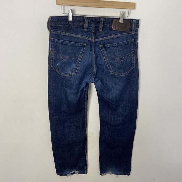 Diesel Waykee Straight 31X27 Hemmed Blue Jeans Denim Grunge - Picture 3 of 7